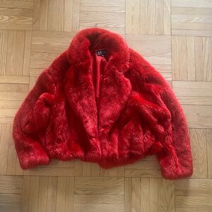Red Faux Fur By Zara